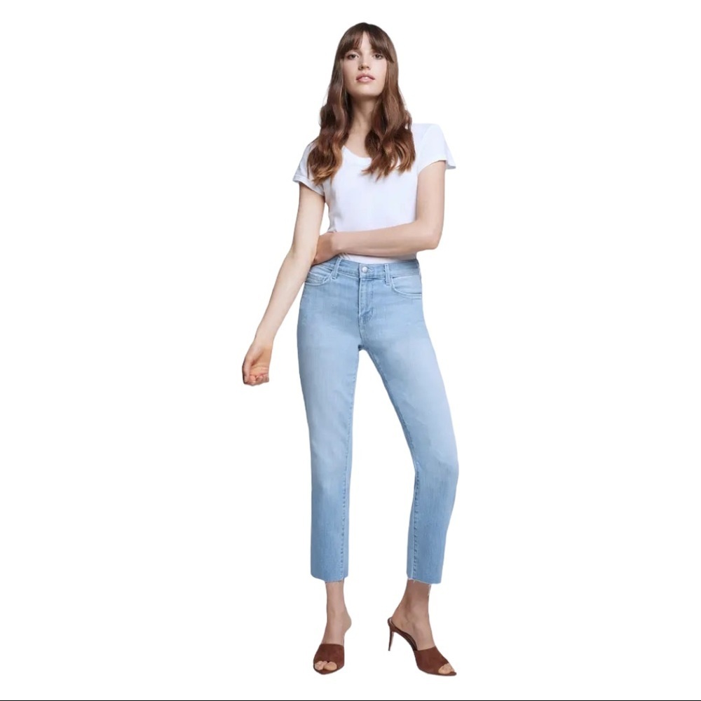 L'AGENCE $295 Sada high rise  cropped slim hilton denim jeans